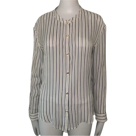 JUICY COUTURE 100% Silk “Mediterranean” Striped Blouse Size XS - Picture 4 of 16